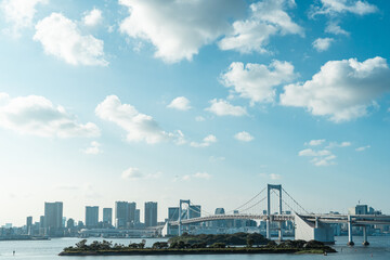 Fototapeta na wymiar Beautiful cityscape of Tokyo Bay