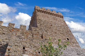 ancient historic Genoese castle or fortress