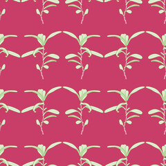 Little sprout seamless illustration pattern. Cute cartoon plant vector background.