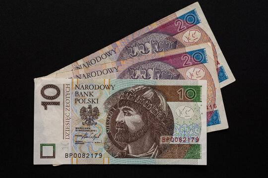 Meshko I Prince Polish portrait from Polish money 10 zlotys, Polish currency, texture from money.