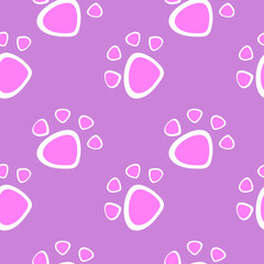 Vector seamless pattern with cat footprints. Can be used for wallpaper, web page background, surface textures.