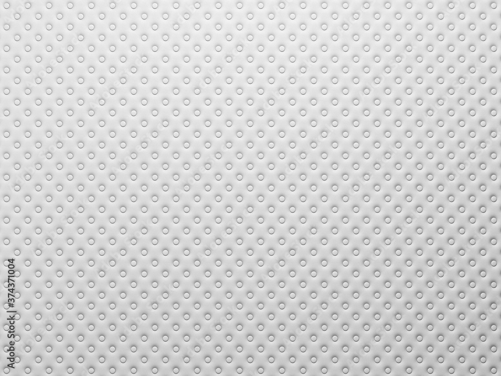 Poster white leather panel with symmetrically arranged buttons. 3d rendering