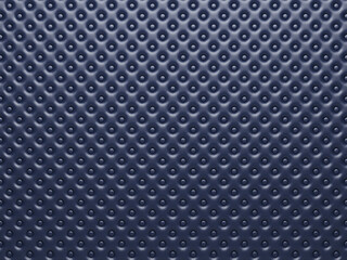 Dark blue leather panel with buttons. 3D rendering