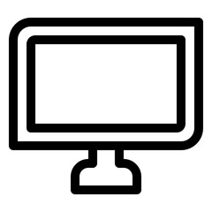 Computer icon black and white line