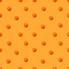 Seamless pattern with painted polka dot. Hand drawn illustration