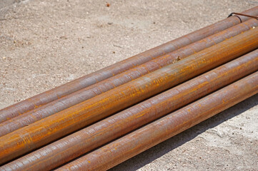 old Metal pipe on construction sites