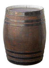 Fototapeta premium Old wooden barrel on white