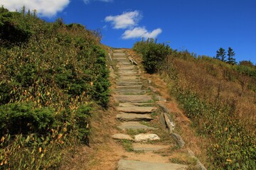 Fototapeta na wymiar rocky stairs on cliffs