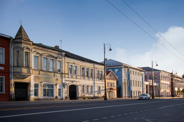 Naklejka na ściany i meble View of the street in centre of Rybinsk town,
