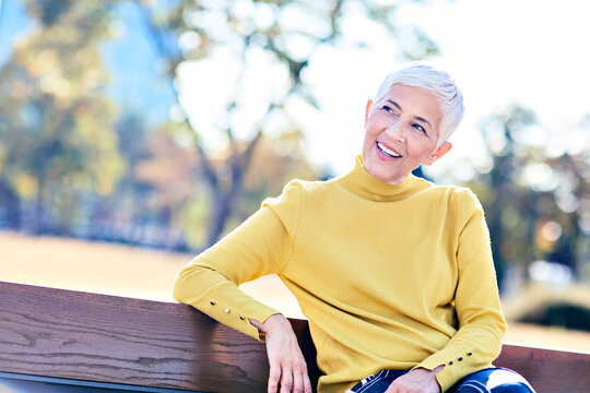 Senior Woman Gray Hair Portrait Beauty