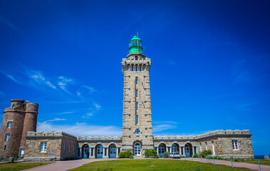 Obraz premium Lighthouse at Cap Frehel in Brittany, France
