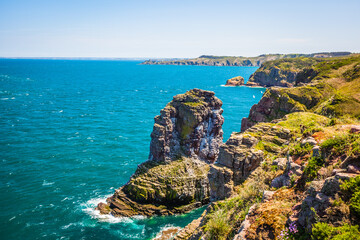 Along the customs officer’s path at the coast of Brittany, France 