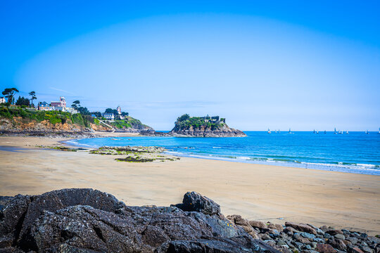 The beach of Saint-Quay-Portrieux, Brittany, France