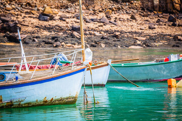 Fisherboats at the lle de Brehat off the coast of Brittany, France
