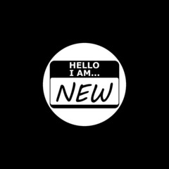 Hello I Am New isolated on dark background