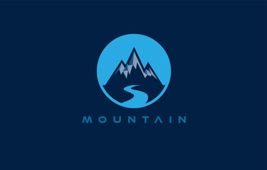 Abstract Mountain logo inspiration, flat design logo template, vector illustration