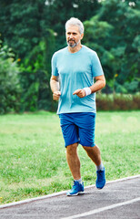 senior man running exercising sport fitness active fit healthy jogging runner jogger