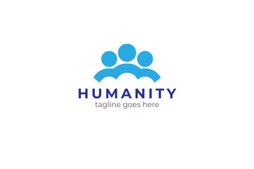 Fototapeta na wymiar Humanity Logo, Flat style Logo Design Template, vector illustration