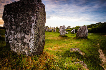 Prehistoric alignements near Erdeven in Brittany, France
