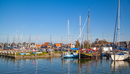 Fototapeta na wymiar The harbor of the island Marken, Netherland