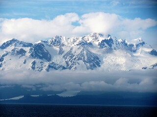Alaska's Glacier Bay Snow Capped Mountains Entrance