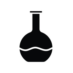 Chemical Round Bottom Flask Black and White Glyph Icon