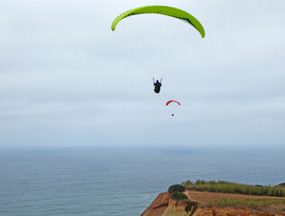 Paraglider flying at Gralha, Portugal	