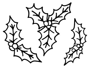 Christmas hand drawn design elements set