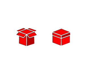 Box icon collection. Box in flat style. Carton box icons