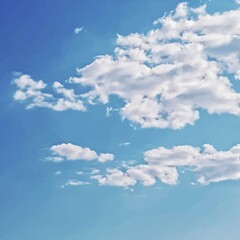 White clouds with blue sky landscape background.