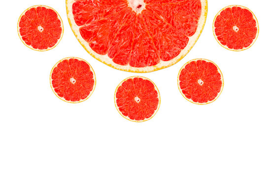 Red Grapefruit On White Background