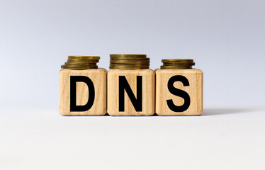 cubes with the word DNS on them. Care concept.