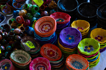 Sale of Mexican handicrafts in local market