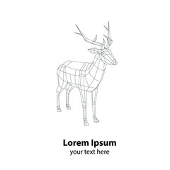 low poly deer vector model on a white background