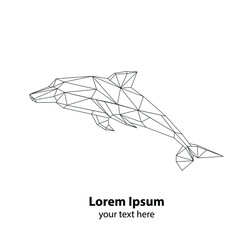low poly dolphin vector model on a white background