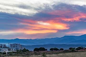 sunset in the mountains