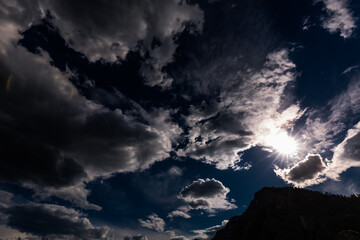 Mountain landscape with clouds. altai republic