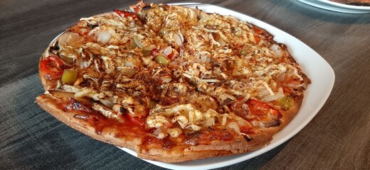 hot and delicious pizza
