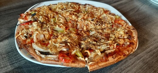 hot and delicious pizza