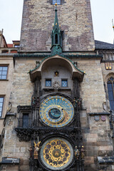 Close up view of Prague Astronomical Clock, Prague, Czech Republic