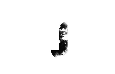 J letter black and white icon logo. Alphabet for business and company with grunge vintage design