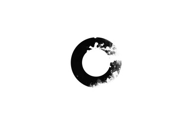 O letter black and white icon logo. Alphabet for business and company with grunge vintage design