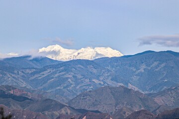 snow covered mountains