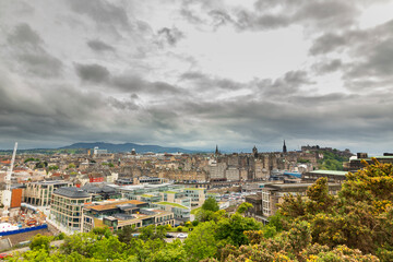 View of the City of Edinburgh, Scotland, United Kingdom from Calton Hill