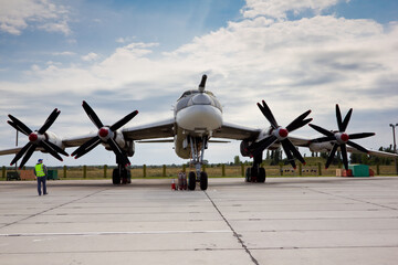 Military aircraft in service at the airfield