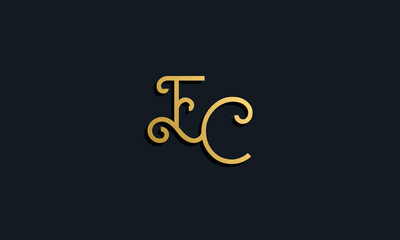 Luxury fashion initial letter EC logo. This icon incorporate with modern typeface in the creative way. It will be suitable for which company or brand name start those initial.