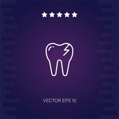 broken tooth vector icon modern illustration