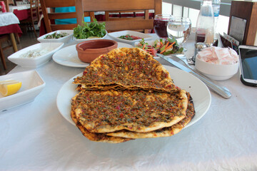 Delicious Turkish Pizza Lahmacun
