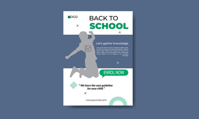 Stylish and trendy Back to school flyer template design