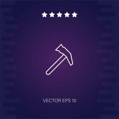 Fototapeta premium hammer tool outline vector icon modern illustration